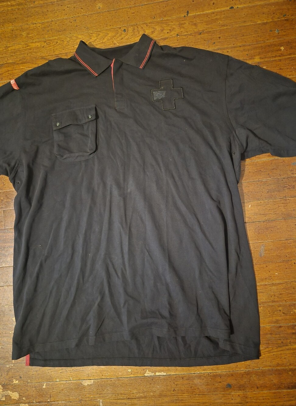 Rocawear Black Polo with Red Trim and Chest Patch Mens Sz 4XL